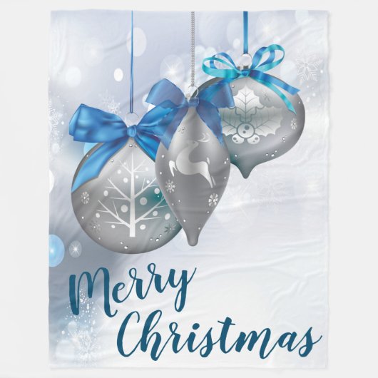 Kerst Fleece Gooi Ornamenten Winter Sneeuwvlok (Voorkant)