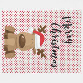 Kerst Fleece Gooi Rendier Polka Dot Polkadot (Voorkant (Horizontaal))