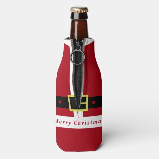 Kerst Fles Koeler met Kerstman Kleding Grappig (Fles Achterkant)