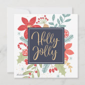 Kerst Floral met Kerstman | Foto Kerstkaart (Achterkant)