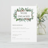 Kerst Foliage Engagement Party Uitnodiging (Staand voorkant)