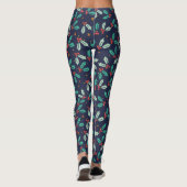 Kerst Foliage Naadloos Patroon Leggings (Achterkant)