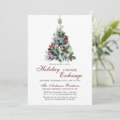 Kerst Foliage Red Bird Vakantie Cookie Exchange Kaart (Staand voorkant)