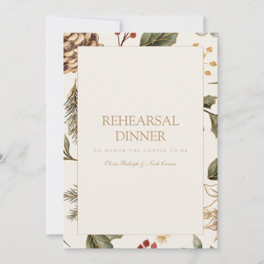 Kerst Foliage repetitie diner uitnodiging (Voorkant)