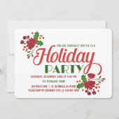 Kerst Foliage Rood en Groen Kerstfeest Kaart (Voorkant)