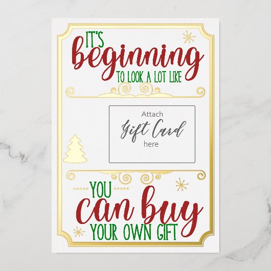 Kerst Folie Funny Gift Kaart Voucher Holder (Voorkant)