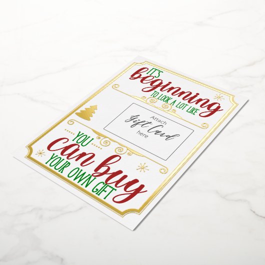 Kerst Folie Funny Gift Kaart Voucher Holder (Gedraaid)