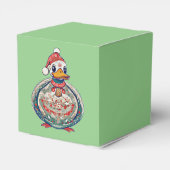 Kerst Folklore Duck Dearing Een Kerstman Hoed Bedankdoosjes (Achterkant)