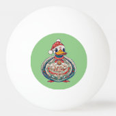 Kerst Folklore Duck Dearing Een Kerstman Hoed Pingpongballen (Voorkant)