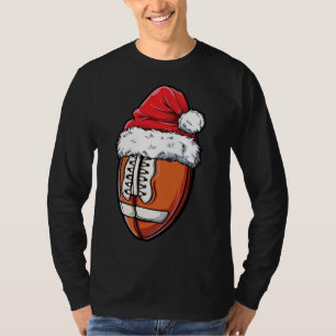 Kerst Football Bal Santa Hat Xmas Team Sport T-shirt