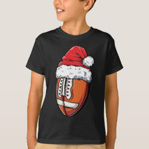 Kerst Football Bal Santa Hat Xmas Team Sport T-shirt