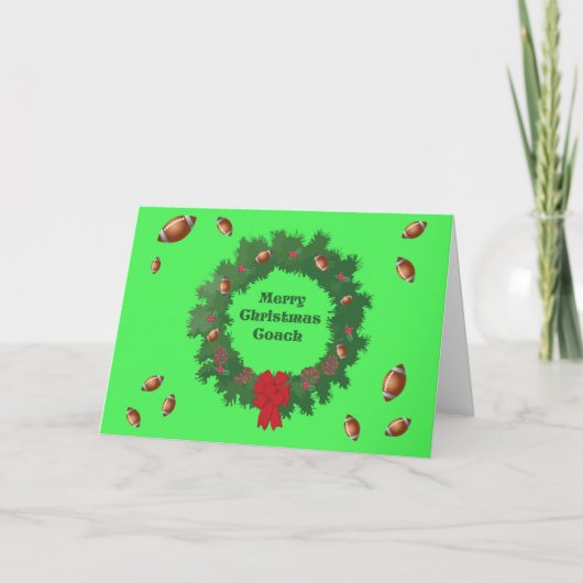 Kerst Football Coach Kaart (Voorkant)