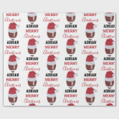 Kerst Football Gridiron Ball Aangepaste naam Cadeaupapier (Vlak)