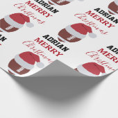Kerst Football Gridiron Ball Aangepaste naam Cadeaupapier (Hoek)