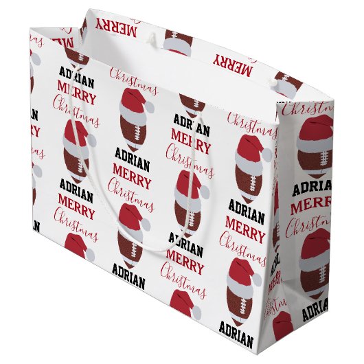 Kerst Football Gridiron Ball Aangepaste naam Groot Cadeauzakje (Achterkant Gekanteld)