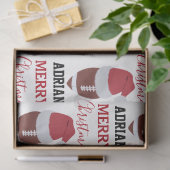 Kerst Football Gridiron Ball Aangepaste naam Tissuepapier (Geschenk)