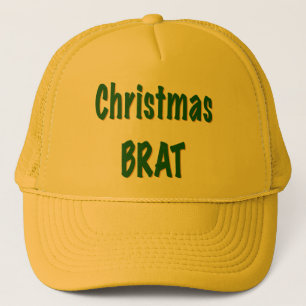 Kerst Forest Green Brat op Gouden Geel Trucker Pet