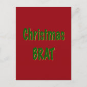 Kerst Forest Green Gold Brat op Crimson Red Briefkaart (Voorkant)