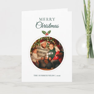 Kerst Foto Aquarel Loof Feestdagen Kaart
