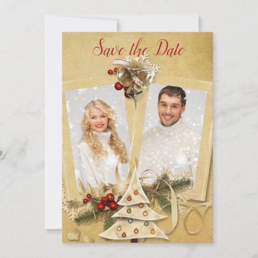 Kerst Foto Bewaar de Datum Save The Date (Voorkant)