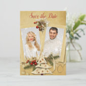 Kerst Foto Bewaar de Datum Save The Date (Staand voorkant)