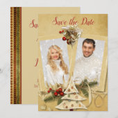 Kerst Foto Bewaar de Datum Save The Date (Voorkant / Achterkant)