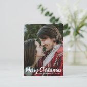 Kerst Foto Briefkaart | Aangepaste begroeting (Staand voorkant)