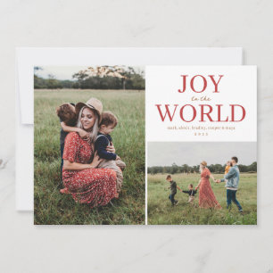 Kerst Foto Collage 'Joy to the World' Feestdagenkaart