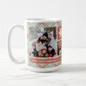 Kerst Foto Collage Mint Plaid Aangepaste Mok (Links)