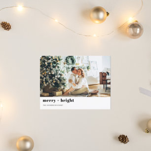 Kerst Foto Familie Vrolijk + Helder Feestdag Briefkaart