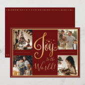 Kerst foto Kerstmis rode kerstkaart (Voorkant / Achterkant)