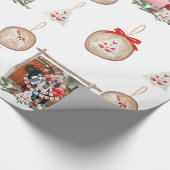 Kerst foto Lijst & Ornamenten inpakpapier (Hoek)