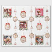 Kerst foto Lijst & Ornamenten inpakpapier (Vlak)