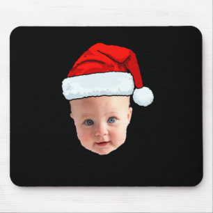 Kerst Foto met Kerstman Hoed Babygezicht Muismat