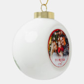 Kerst Foto Rode Keramische Bal Ornament (Links)