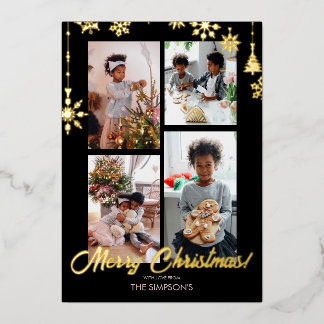 Kerst Foto Wenskaart | Folie Lettertype Uitnodiging