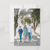Kerst fotokaart met rustieke script bedankkaart (Voorkant)