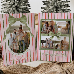 Kerst Fotokaarten met Festieve Strik Feestdagenkaart