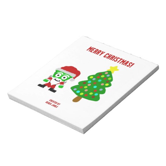 Kerst FrankenCheese Notitieblok (14 cm x 15,2 cm) (Gedraaid)