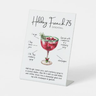 Kerst Franse 75 Cocktail Voetstuk Bord Reclamebord Met Voetstuk