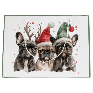 Kerst Franse Bulldog Rendieren Honden Groot Cadeauzakje