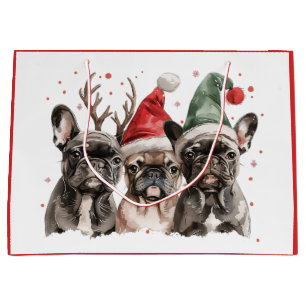 Kerst Franse Bulldog Rendieren Honden Groot Cadeauzakje