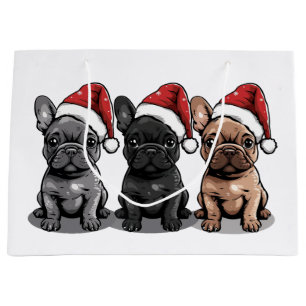 Kerst Franse Bulldog Santa Dog Groot Cadeauzakje