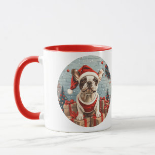 Kerst Franse Bulldog Santa Dog Mok