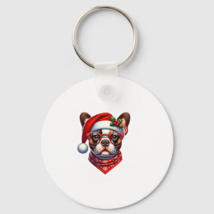Kerst Franse Bulldog Santa Hat Frenchie Ugly C Sleutelhanger