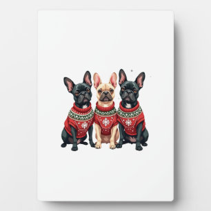 Kerst Franse Bulldog Xmas Franse Bulldog Hond Fotoplaat