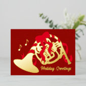 Kerst-Frenchhorn Folie Feestdagenkaart (Staand Voorkant)