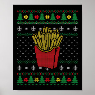Kerst friet lelijke trui poster