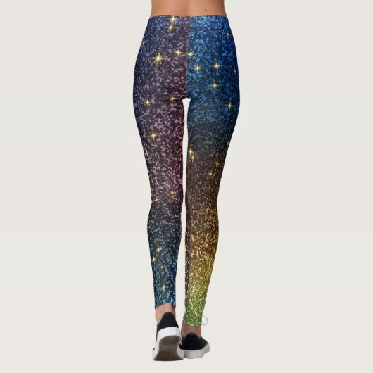 Kerst Galaxy Glitter Dazzling Leggings (Achterkant)