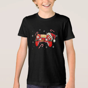 Kerst Gamer Controller Vakantie Gaming Design Tri-Blend Shirt